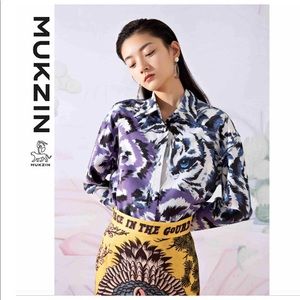 Mukzin Designer Tiger Stripe blck/purple/white top